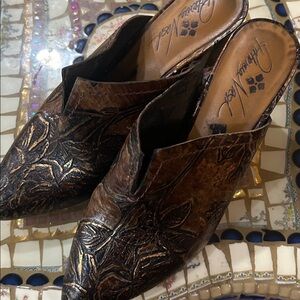 Patricia Nash Tool Leather Heeled Mules